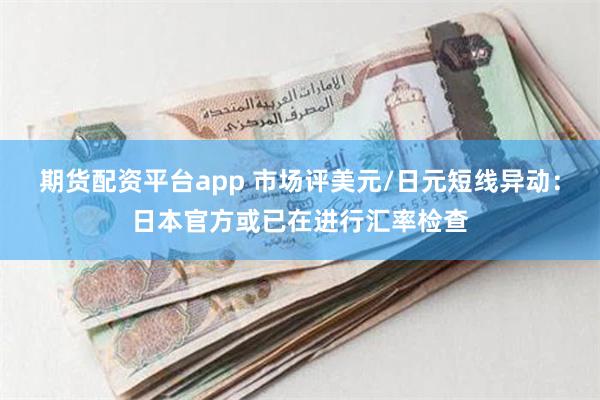 期货配资平台app 市场评美元/日元短线异动：日本官方或已在进行汇率检查