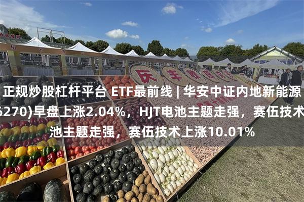 正规炒股杠杆平台 ETF最前线 | 华安中证内地新能源主题ETF(516270)早盘上涨2.04%，HJT电池主题走强，赛伍技术上涨10.01%