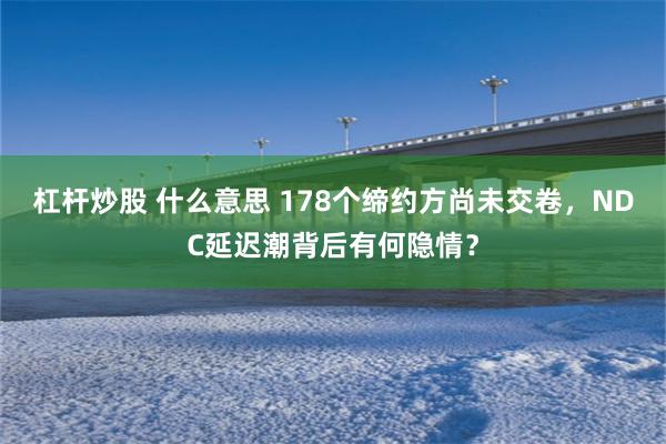 杠杆炒股 什么意思 178个缔约方尚未交卷，NDC延迟潮背后有何隐情？